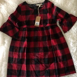 Girls Plaid Flannel Dress